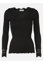 【ロサムンド/ROSEMUNDE】のレース付き プルオーバー(袖口レース) シルクコットン ブラック|ID: prp329100003909950 ipo3291000000035925866