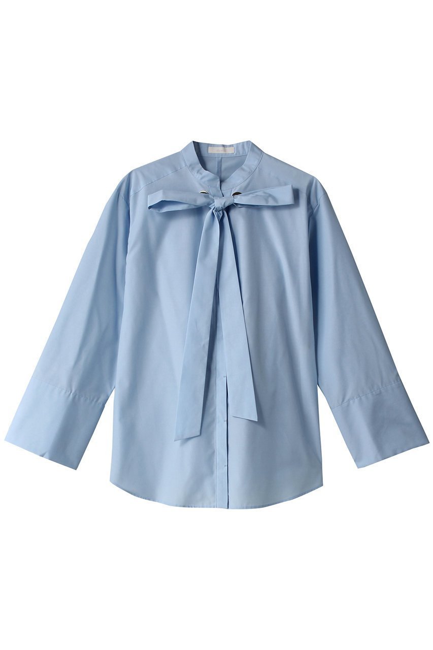 【アルアバイル/allureville】のTCタイプライタータイブラウス インテリア・キッズ・メンズ・レディースファッション・服の通販 founy(ファニー) 　ファッション　Fashion　レディースファッション　Fashion for Women　トップス・カットソー　Cut & Sew Tops　シャツ・ブラウス・オフィスカジュアル　Elegant Blouses & Button-Ups　スリーブ　Sleeve, Long Sleeve / Short Sleeve　ファブリック　Fabric, Textile　ロング　Long, Long-Length　ブルー|ID: prp329100003909974 ipo3291000000032911045