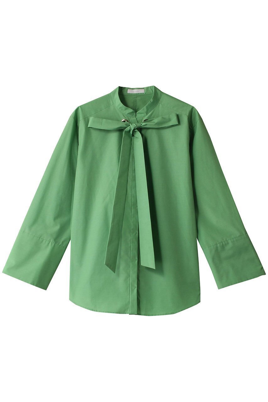 【アルアバイル/allureville】のTCタイプライタータイブラウス インテリア・キッズ・メンズ・レディースファッション・服の通販 founy(ファニー) 　ファッション　Fashion　レディースファッション　Fashion for Women　トップス・カットソー　Cut & Sew Tops　シャツ・ブラウス・オフィスカジュアル　Elegant Blouses & Button-Ups　スリーブ　Sleeve, Long Sleeve / Short Sleeve　ファブリック　Fabric, Textile　ロング　Long, Long-Length　グリーン|ID: prp329100003909974 ipo3291000000032911048