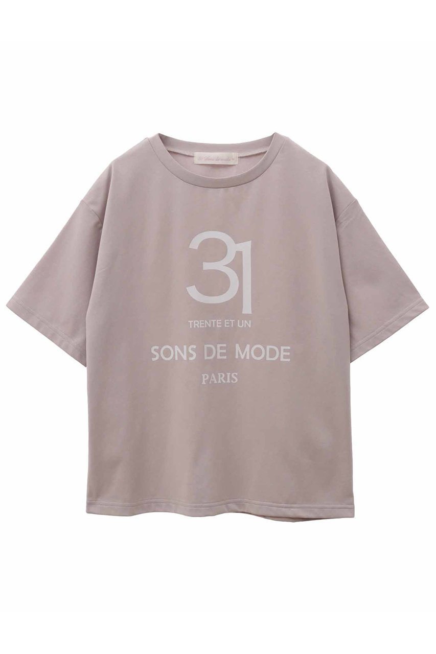 【トランテアン ソン ドゥ モード/31 Sons de mode】のナンバーロゴTシャツ インテリア・キッズ・メンズ・レディースファッション・服の通販 founy(ファニー) 　ファッション　Fashion　レディースファッション　WOMEN　トップス・カットソー　Tops/Tshirt　シャツ/ブラウス　Shirts/Blouses　ロング / Tシャツ　T-Shirts　カットソー　Cut and Sewn　ショート　Short　スポーティ　Sporty　スリーブ　Sleeve　トレンド　Trend　フェミニン　Feminine　プリント　Print　グレー|ID: prp329100003912578 ipo3291000000029920695