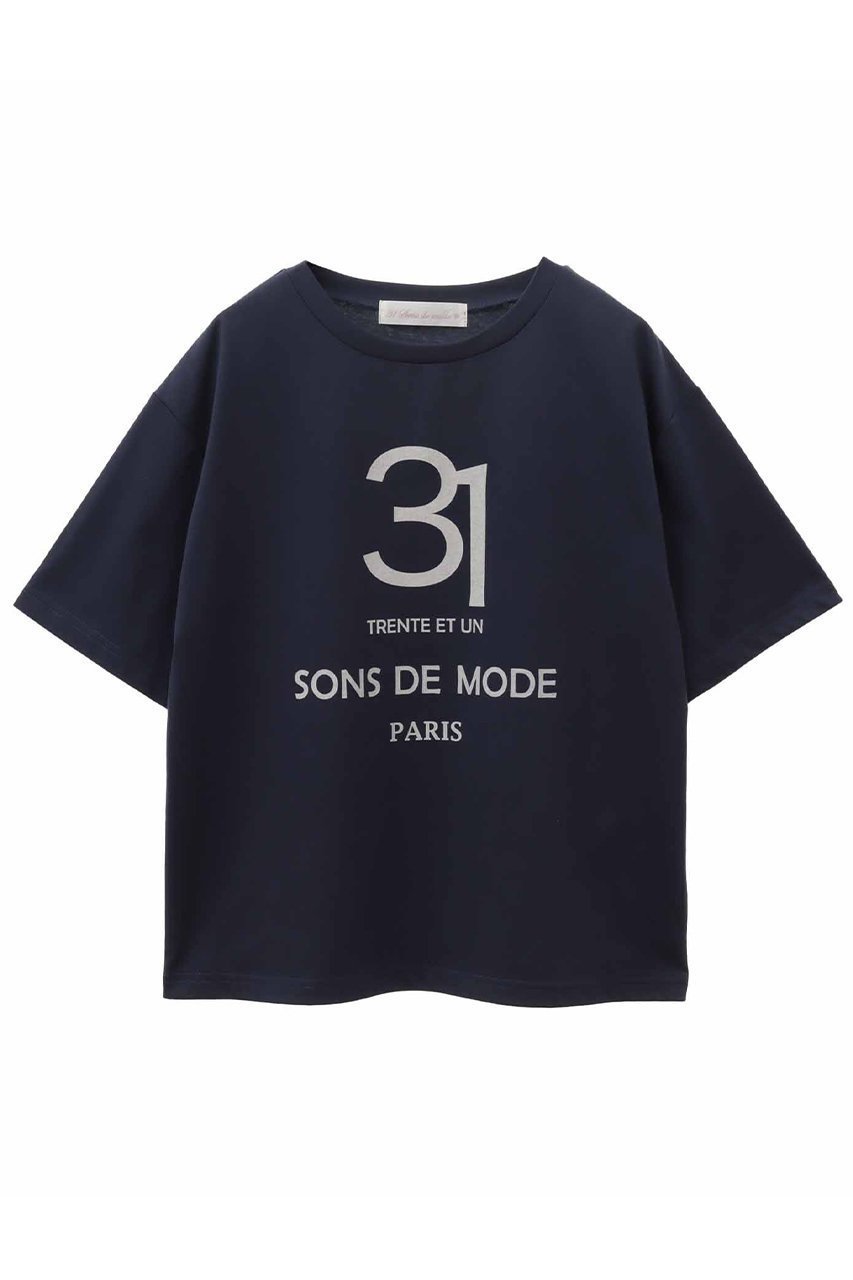 【トランテアン ソン ドゥ モード/31 Sons de mode】のナンバーロゴTシャツ インテリア・キッズ・メンズ・レディースファッション・服の通販 founy(ファニー) 　ファッション　Fashion　レディースファッション　WOMEN　トップス・カットソー　Tops/Tshirt　シャツ/ブラウス　Shirts/Blouses　ロング / Tシャツ　T-Shirts　カットソー　Cut and Sewn　ショート　Short　スポーティ　Sporty　スリーブ　Sleeve　トレンド　Trend　フェミニン　Feminine　プリント　Print　ネイビー|ID: prp329100003912578 ipo3291000000029920696