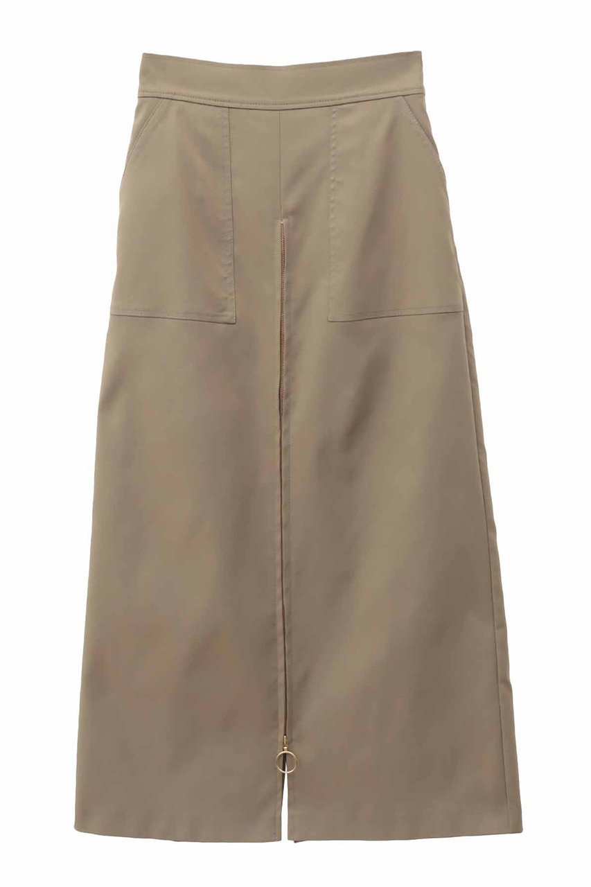 【トランテアン ソン ドゥ モード/31 Sons de mode】のチュールレイヤードジップスカート インテリア・キッズ・メンズ・レディースファッション・服の通販 founy(ファニー) 　ファッション　Fashion　レディースファッション　WOMEN　スカート　Skirt　ロングスカート　Long Skirt　おすすめ　Recommend　シンプル　Simple　ジップ　Zip　スウェット　Sweat　タイトスカート　Tight Skirt　ポケット　Pocket　ロング　Long　カーキ|ID: prp329100003912591 ipo3291000000025820424