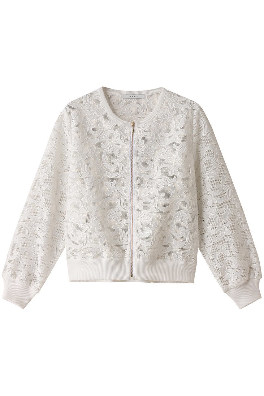 【アナイ/ANAYI】のレースブルゾン インテリア・キッズ・メンズ・レディースファッション・服の通販 founy(ファニー) 　ファッション　Fashion　レディースファッション　Fashion for Women　アウター　Coat / Outerwear Collection　レディースジャケット・軽アウター　Jackets　ブルゾンジャケット・スポーティアウター　Blouson Jackets　ジャケット　Jacket, Outerwear　ブルゾン　Blouson, Bomber Jacket　レース　Lace, Lace Fabric　エレガント 上品　Elegant　再入荷　Restock / Back in Stock　オフホワイト|ID: prp329100003912691 ipo3291000000032958048
