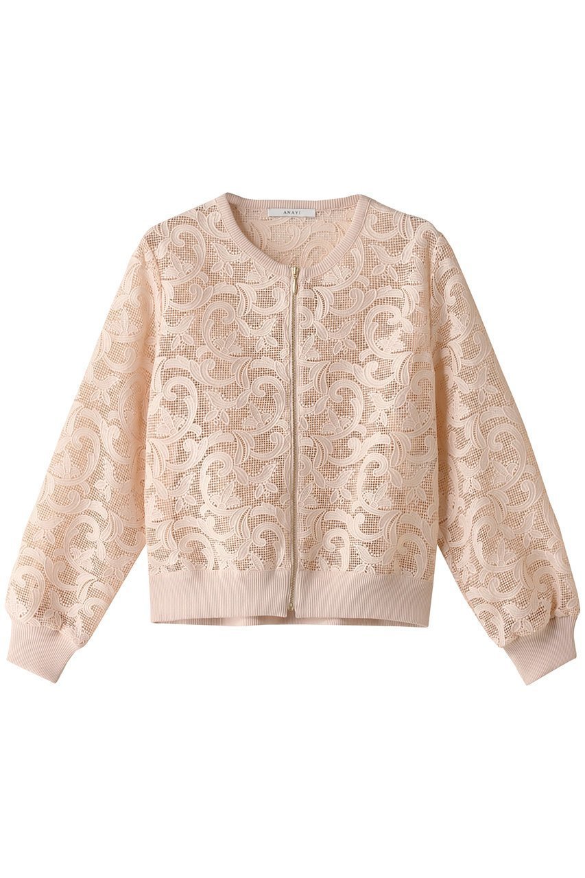 【アナイ/ANAYI】のレースブルゾン インテリア・キッズ・メンズ・レディースファッション・服の通販 founy(ファニー) 　ファッション　Fashion　レディースファッション　Fashion for Women　アウター　Coat / Outerwear Collection　レディースジャケット・軽アウター　Jackets　ブルゾンジャケット・スポーティアウター　Blouson Jackets　ジャケット　Jacket, Outerwear　ブルゾン　Blouson, Bomber Jacket　レース　Lace, Lace Fabric　エレガント 上品　Elegant　再入荷　Restock / Back in Stock　ピンクベージュ|ID: prp329100003912691 ipo3291000000032958050