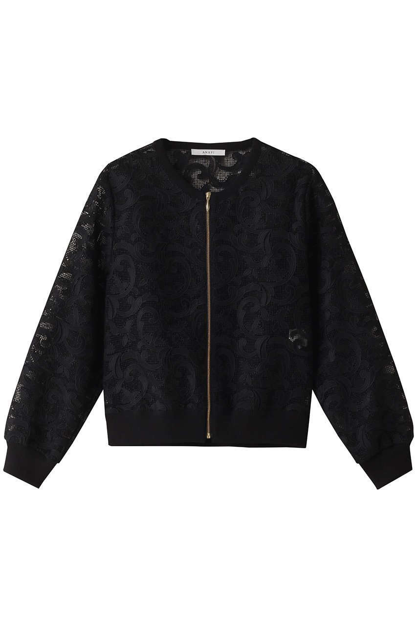 【アナイ/ANAYI】のレースブルゾン インテリア・キッズ・メンズ・レディースファッション・服の通販 founy(ファニー) 　ファッション　Fashion　レディースファッション　Fashion for Women　アウター　Coat / Outerwear Collection　レディースジャケット・軽アウター　Jackets　ブルゾンジャケット・スポーティアウター　Blouson Jackets　ジャケット　Jacket, Outerwear　ブルゾン　Blouson, Bomber Jacket　レース　Lace, Lace Fabric　エレガント 上品　Elegant　再入荷　Restock / Back in Stock　ブラック|ID: prp329100003912691 ipo3291000000032958054