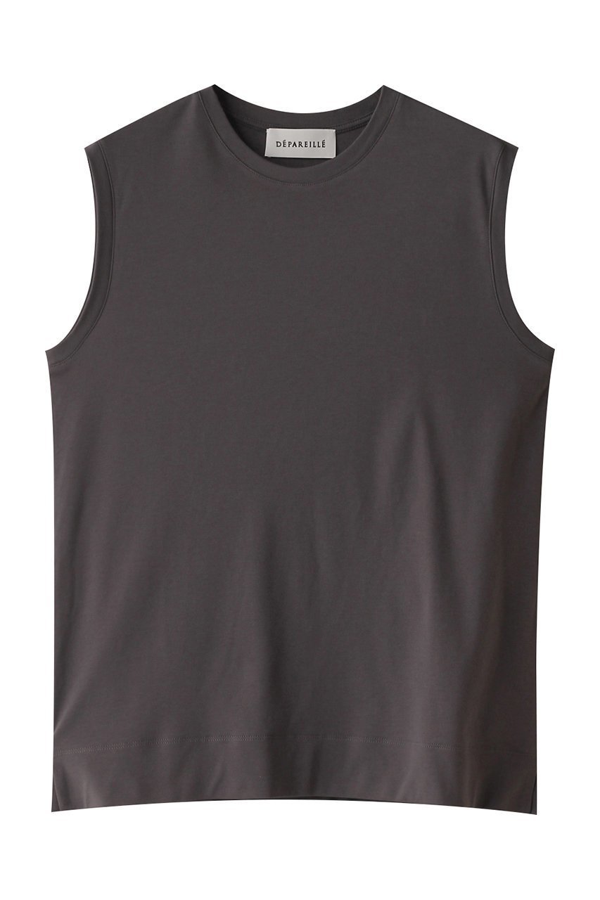 【デパリエ/DEPAREILLE】のLOTUS ノースリーブカットソー インテリア・キッズ・メンズ・レディースファッション・服の通販 founy(ファニー) ファッション Fashion レディースファッション Fashion for Women トップス・カットソー Cut & Sew Tops キャミソール&ノースリーブ Camisoles & Sleeveless Tops シャツ・ブラウス・オフィスカジュアル Elegant Blouses & Button-Ups ロングTシャツ・Tシャツ Longline T-Shirts & Tees カットソー・ベーシックTシャツ Cut-and-Sewn Tops / Stretch Tees & Basics キャミソール Camisole, Spaghetti Strap Top シンプル Simple, Minimal タンク Tank Top, Sleeveless Top エレガント 上品 Elegant チャコールグレー|ID: prp329100003912709 ipo3291000000032837733