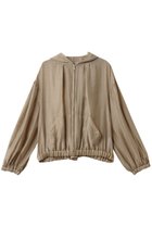 【スリー ドッツ/three dots】のシャイニーシャツジップアップフーディ ベージュ|ID: prp329100003912711 ipo3291000000036970014