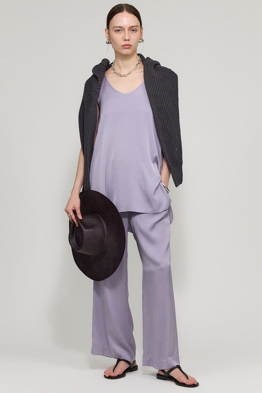 【カオス/Chaos】のシルシャーノースリーブ 人気、トレンドファッション・服の通販 founy(ファニー) 　ファッション　Fashion　レディースファッション　Fashion for Women　トップス・カットソー　Cut & Sew Tops　キャミソール&ノースリーブ　Camisoles & Sleeveless Tops　シャツ・ブラウス・オフィスカジュアル　Elegant Blouses & Button-Ups　サテン　Satin, Glossy Fabric　シンプル　Simple, Minimal　ジョーゼット　Georgette, Semi-Sheer Fabric　ストレッチ　Stretch, Stretchy Fabric　ノースリーブ　Sleeveless, No-Sleeve　フリル　Frill, Ruffle　エレガント 上品　Elegant　夏　Summer　other-2|ID: prp329100003915428 ipo3291000000032910052
