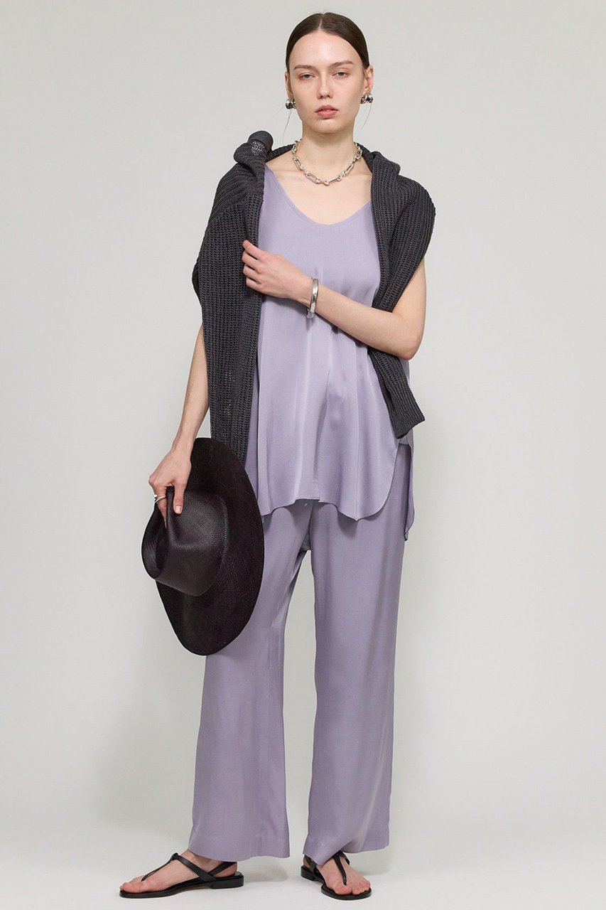 【カオス/Chaos】のシルシャーノースリーブ 人気、トレンドファッション・服の通販 founy(ファニー) 　ファッション　Fashion　レディースファッション　Fashion for Women　トップス・カットソー　Cut & Sew Tops　キャミソール&ノースリーブ　Camisoles & Sleeveless Tops　シャツ・ブラウス・オフィスカジュアル　Elegant Blouses & Button-Ups　サテン　Satin, Glossy Fabric　シンプル　Simple, Minimal　ジョーゼット　Georgette, Semi-Sheer Fabric　ストレッチ　Stretch, Stretchy Fabric　ノースリーブ　Sleeveless, No-Sleeve　フリル　Frill, Ruffle　エレガント 上品　Elegant　夏　Summer　other-3|ID: prp329100003915428 ipo3291000000032910054