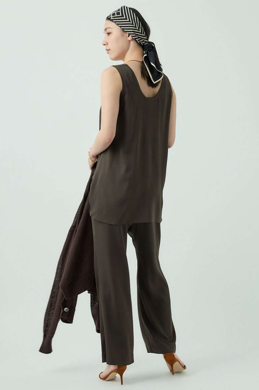 【カオス/Chaos】のシルシャーノースリーブ 人気、トレンドファッション・服の通販 founy(ファニー) 　ファッション　Fashion　レディースファッション　Fashion for Women　トップス・カットソー　Cut & Sew Tops　キャミソール&ノースリーブ　Camisoles & Sleeveless Tops　シャツ・ブラウス・オフィスカジュアル　Elegant Blouses & Button-Ups　サテン　Satin, Glossy Fabric　シンプル　Simple, Minimal　ジョーゼット　Georgette, Semi-Sheer Fabric　ストレッチ　Stretch, Stretchy Fabric　ノースリーブ　Sleeveless, No-Sleeve　フリル　Frill, Ruffle　エレガント 上品　Elegant　夏　Summer　other-5|ID: prp329100003915428 ipo3291000000033705320