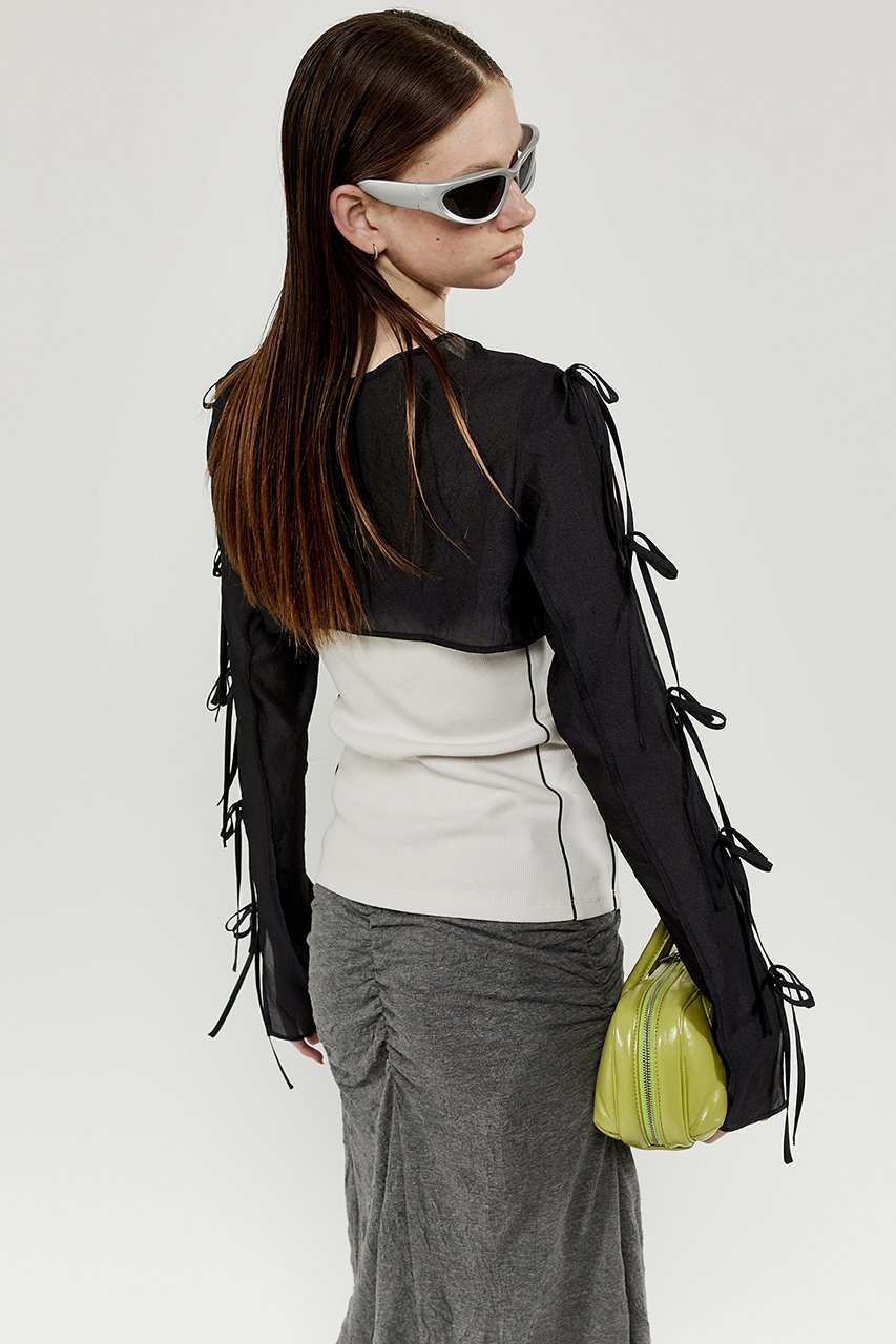 【メゾンスペシャル/MAISON SPECIAL】のRibbon Short Length Bolero/リボンショートボレロ 人気、トレンドファッション・服の通販 founy(ファニー) 　ファッション　Fashion　レディースファッション　Fashion for Women　アウター　Coat / Outerwear Collection　ボレロ・ショート丈ジャケット / ドレス羽織りに　Boleros & Short Jackets　トップス・カットソー　Cut & Sew Tops　シャツ・ブラウス・オフィスカジュアル　Elegant Blouses & Button-Ups　おすすめ　Recommended / Our Picks　エアリー　Airy Texture　キャミ　Camisole, Cami Top　ショート　Short, Short Length　スリーブ　Sleeve, Long Sleeve / Short Sleeve　タンク　Tank Top, Sleeveless Top　ボレロ　Bolero, Short Cardigan　リボン　Ribbon, Bow　夏　Summer　長袖　Long Sleeve, Full Sleeve　other-3|ID: prp329100003917311 ipo3291000000032910389