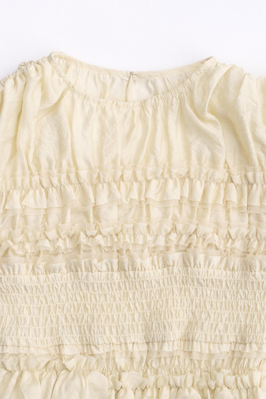 【メゾンスペシャル/MAISON SPECIAL】のShirring Frills Top/シャーリングフリルトップ 人気、トレンドファッション・服の通販 founy(ファニー) 　ファッション　Fashion　レディースファッション　Fashion for Women　トップス・カットソー　Cut & Sew Tops　キャミソール&ノースリーブ　Camisoles & Sleeveless Tops　シャツ・ブラウス・オフィスカジュアル　Elegant Blouses & Button-Ups　サテン　Satin, Glossy Fabric　シフォン　Chiffon, Lightweight Fabric　シャーリング　Shirring, Ruched　トレンド　Trend, Trending Now　ノースリーブ　Sleeveless, No-Sleeve　バランス　Balance, Style Balance　フリル　Frill, Ruffle　夏　Summer　other-2|ID: prp329100003917313 ipo3291000000032908338