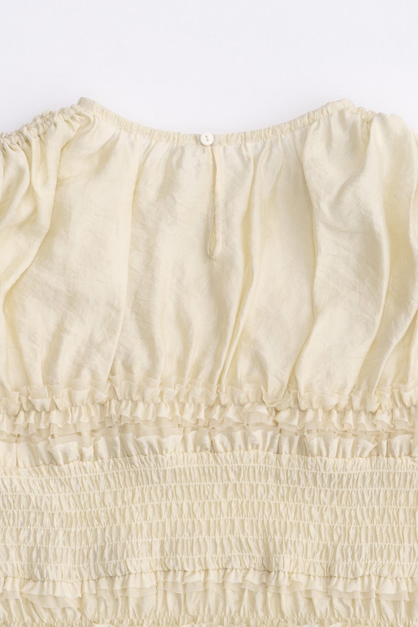 【メゾンスペシャル/MAISON SPECIAL】のShirring Frills Top/シャーリングフリルトップ 人気、トレンドファッション・服の通販 founy(ファニー) 　ファッション　Fashion　レディースファッション　Fashion for Women　トップス・カットソー　Cut & Sew Tops　キャミソール&ノースリーブ　Camisoles & Sleeveless Tops　シャツ・ブラウス・オフィスカジュアル　Elegant Blouses & Button-Ups　サテン　Satin, Glossy Fabric　シフォン　Chiffon, Lightweight Fabric　シャーリング　Shirring, Ruched　トレンド　Trend, Trending Now　ノースリーブ　Sleeveless, No-Sleeve　バランス　Balance, Style Balance　フリル　Frill, Ruffle　夏　Summer　other-5|ID: prp329100003917313 ipo3291000000032908347