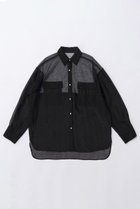 【メゾンスペシャル/MAISON SPECIAL】のTulle Docking Sheer Oversized Shirt/チュールドッキングシアーオーバーシャツ BLK(ブラック)|ID: prp329100003917314 ipo3291000000025854552
