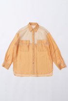 【メゾンスペシャル/MAISON SPECIAL】のTulle Docking Sheer Oversized Shirt/チュールドッキングシアーオーバーシャツ ORG(オレンジ)|ID:prp329100003917314