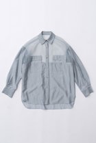 【メゾンスペシャル/MAISON SPECIAL】のTulle Docking Sheer Oversized Shirt/チュールドッキングシアーオーバーシャツ BLU(ブルー)|ID: prp329100003917314 ipo3291000000032911160