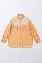 【メゾンスペシャル/MAISON SPECIAL】のTulle Docking Sheer Oversized Shirt/チュールドッキングシアーオーバーシャツ ORG(オレンジ)|ID: prp329100003917314 ipo3291000000032911166