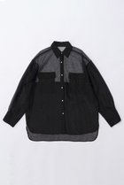 【メゾンスペシャル/MAISON SPECIAL】のTulle Docking Sheer Oversized Shirt/チュールドッキングシアーオーバーシャツ BLK(ブラック)|ID: prp329100003917314 ipo3291000000036401369
