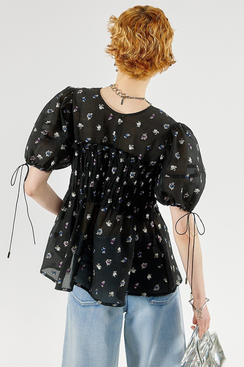 【メゾンスペシャル/MAISON SPECIAL】のFlower Jacquard 2way Puff Sleeve Tops/フラワージャガード2WAYパフトップ 人気、トレンドファッション・服の通販 founy(ファニー) 　ファッション　Fashion　レディースファッション　WOMEN　トップス・カットソー　Tops/Tshirt　シャツ/ブラウス　Shirts/Blouses　おすすめ　Recommend　ガーリー　Girly　シアー　Sheer　ショート　Short　スリーブ　Sleeve　セットアップ　Set Up　デニム　Denim　other-4|ID: prp329100003917316 ipo3291000000031463697