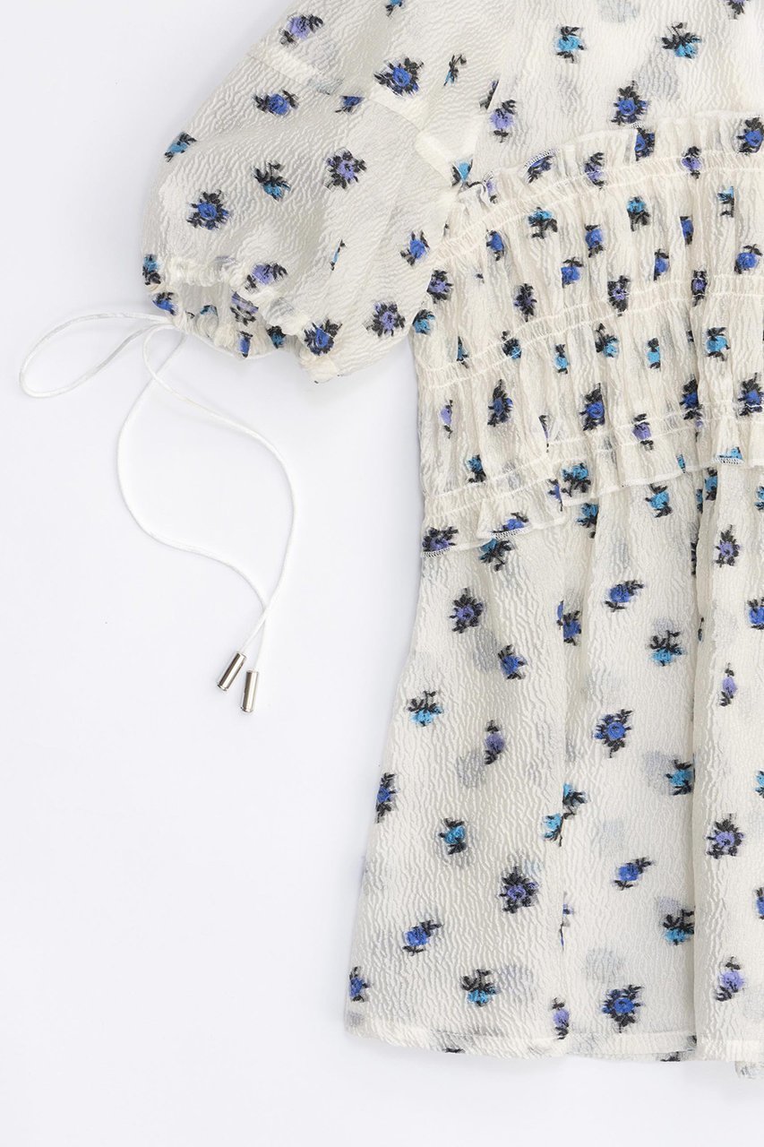 【メゾンスペシャル/MAISON SPECIAL】のFlower Jacquard 2way Puff Sleeve Tops/フラワージャガード2WAYパフトップ 人気、トレンドファッション・服の通販 founy(ファニー) 　ファッション　Fashion　レディースファッション　Fashion for Women　トップス・カットソー　Cut & Sew Tops　シャツ・ブラウス・オフィスカジュアル　Elegant Blouses & Button-Ups　おすすめ　Recommended / Our Picks　ガーリー　Girly, Feminine Style　シアー　Sheer, See-Through　ショート　Short, Short Length　スリーブ　Sleeve, Long Sleeve / Short Sleeve　セットアップ　Set-Up, Coordinated Outfit　デニム　Denim, Jeans Material　other-3|ID: prp329100003917316 ipo3291000000032905426