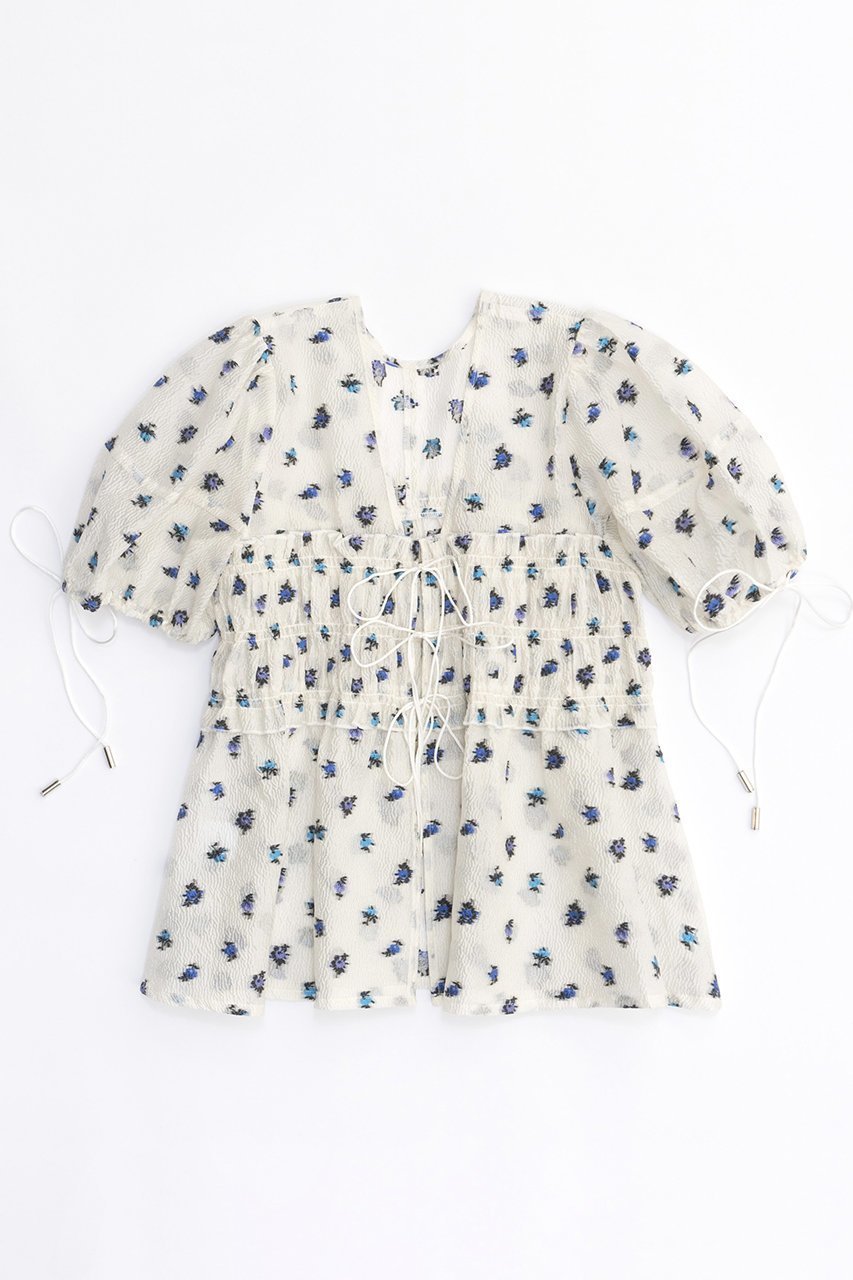 【メゾンスペシャル/MAISON SPECIAL】のFlower Jacquard 2way Puff Sleeve Tops/フラワージャガード2WAYパフトップ 人気、トレンドファッション・服の通販 founy(ファニー) 　ファッション　Fashion　レディースファッション　Fashion for Women　トップス・カットソー　Cut & Sew Tops　シャツ・ブラウス・オフィスカジュアル　Elegant Blouses & Button-Ups　おすすめ　Recommended / Our Picks　ガーリー　Girly, Feminine Style　シアー　Sheer, See-Through　ショート　Short, Short Length　スリーブ　Sleeve, Long Sleeve / Short Sleeve　セットアップ　Set-Up, Coordinated Outfit　デニム　Denim, Jeans Material　other-4|ID: prp329100003917316 ipo3291000000032905429