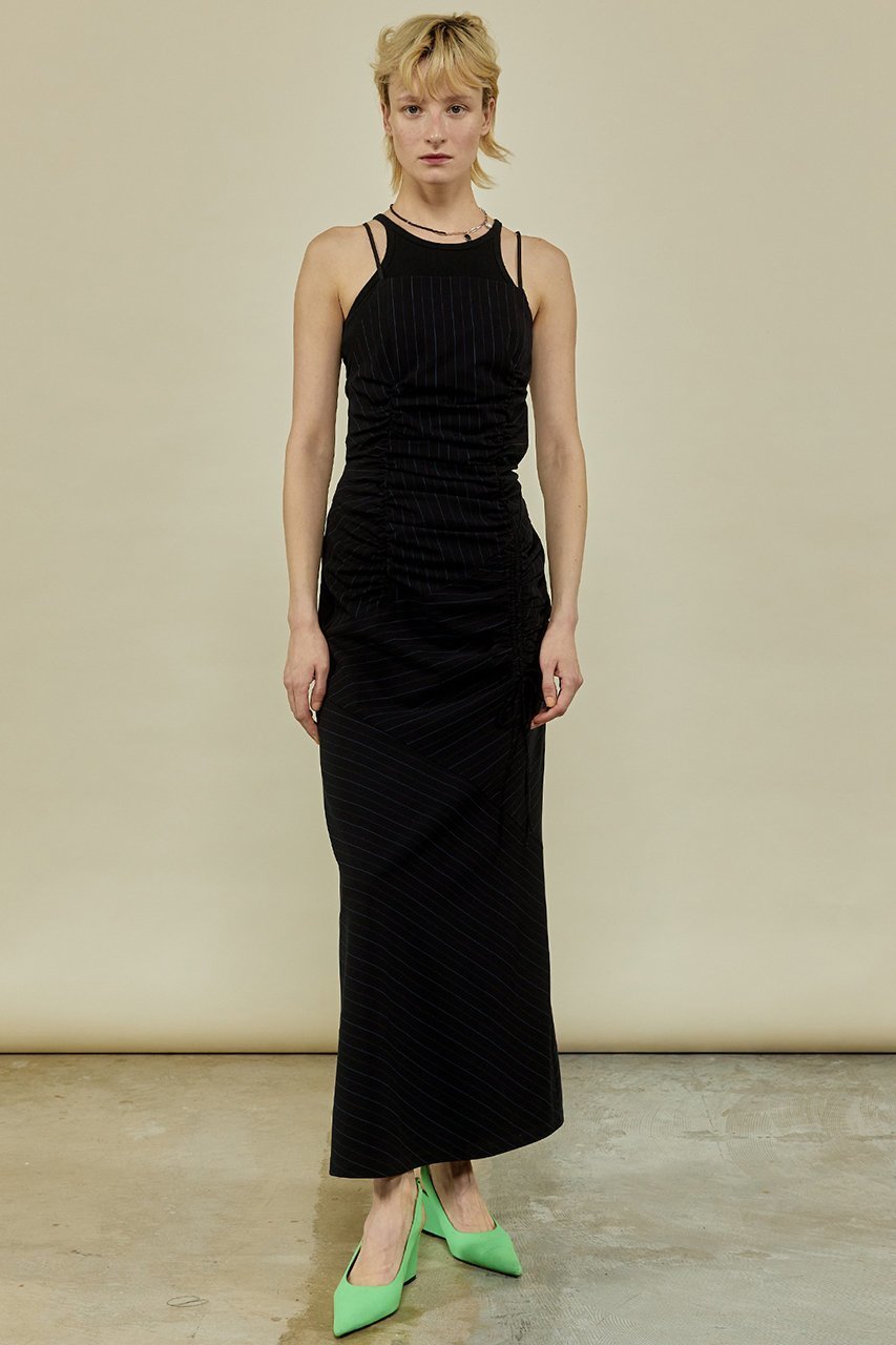 【メゾンスペシャル/MAISON SPECIAL】のStripe Maxidresses/ストライプマキシワンピース 大人の最旬トレンドファッション＆コーディネート founy(ファウニー) 　ファッション　Fashion　レディースファッション　Fashion for Women　ワンピース　Dresses　フォーマル・パーティードレス・結婚式用ドレス　Elegant & Casual Dresses　チュニック　Tunic Tops & Dresses　マキシ丈ワンピース・ロングドレス　Maxi Dresses / Long One-Pieces　シャーリング　Shirring, Ruched　ストライプ　Stripe, Striped Pattern　ストレッチ　Stretch, Stretchy Fabric　チェック　Check, Plaid, Tartan　チュニック　Tunic, Long Top　ランダム　Random, Irregular　ロング　Long, Long-Length　other-6|ID: prp329100003917322 ipo3291000000036675400