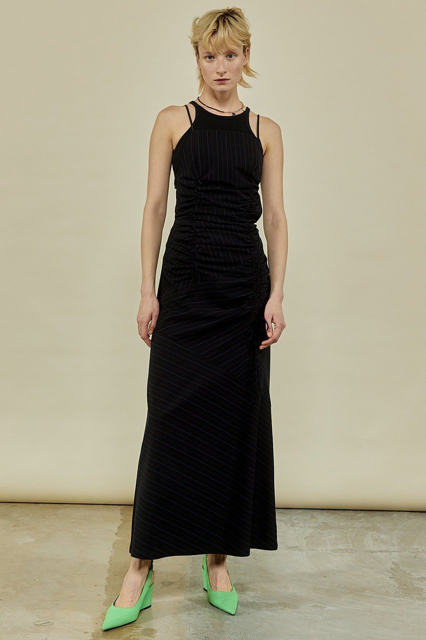 【メゾンスペシャル/MAISON SPECIAL】のStripe Maxidresses/ストライプマキシワンピース 大人の最旬トレンドファッション＆コーディネート founy(ファウニー) 　ファッション　Fashion　レディースファッション　Fashion for Women　ワンピース　Dresses　フォーマル・パーティードレス・結婚式用ドレス　Elegant & Casual Dresses　チュニック　Tunic Tops & Dresses　マキシ丈ワンピース・ロングドレス　Maxi Dresses / Long One-Pieces　シャーリング　Shirring, Ruched　ストライプ　Stripe, Striped Pattern　ストレッチ　Stretch, Stretchy Fabric　チェック　Check, Plaid, Tartan　チュニック　Tunic, Long Top　ランダム　Random, Irregular　ロング　Long, Long-Length　other-8|ID: prp329100003917322 ipo3291000000036675402