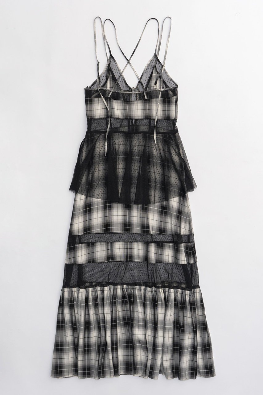 【メゾンスペシャル/MAISON SPECIAL】のCheck Pattern Tulle One-piece Dress/チェックチュールティアードワンピース 人気、トレンドファッション・服の通販 founy(ファニー) 　ファッション　Fashion　レディースファッション　Fashion for Women　ワンピース　Dresses　フォーマル・パーティードレス・結婚式用ドレス　Elegant & Casual Dresses　チュニック　Tunic Tops & Dresses　キャミワンピース　Cami Dress, Slip Dress　スポーティ　Sporty, Casual Athletic　チェック　Check, Plaid, Tartan　チュニック　Tunic, Long Top　チュール　Tulip, Tulip Motif　ロマンティック　Romantic, Feminine Style　ロング　Long, Long-Length　other-4|ID: prp329100003917323 ipo3291000000032898829