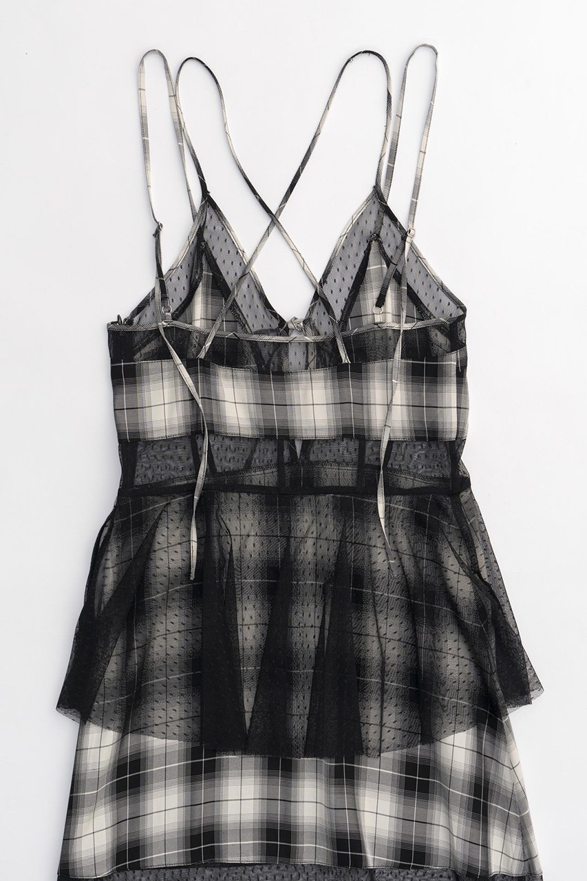 【メゾンスペシャル/MAISON SPECIAL】のCheck Pattern Tulle One-piece Dress/チェックチュールティアードワンピース 人気、トレンドファッション・服の通販 founy(ファニー) 　ファッション　Fashion　レディースファッション　Fashion for Women　ワンピース　Dresses　フォーマル・パーティードレス・結婚式用ドレス　Elegant & Casual Dresses　チュニック　Tunic Tops & Dresses　キャミワンピース　Cami Dress, Slip Dress　スポーティ　Sporty, Casual Athletic　チェック　Check, Plaid, Tartan　チュニック　Tunic, Long Top　チュール　Tulip, Tulip Motif　ロマンティック　Romantic, Feminine Style　ロング　Long, Long-Length　other-5|ID: prp329100003917323 ipo3291000000032898834