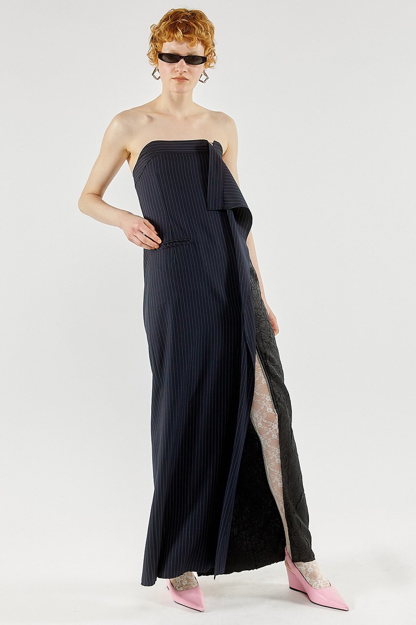 【メゾンスペシャル/MAISON SPECIAL】のDocking Bear Maxidresses/ドッキングベアマキシワンピース 人気、トレンドファッション・服の通販 founy(ファニー) 　ファッション　Fashion　レディースファッション　Fashion for Women　ワンピース　Dresses　フォーマル・パーティードレス・結婚式用ドレス　Elegant & Casual Dresses　チュニック　Tunic Tops & Dresses　マキシ丈ワンピース・ロングドレス　Maxi Dresses / Long One-Pieces　おすすめ　Recommended / Our Picks　インナー　Innerwear　サテン　Satin, Glossy Fabric　ストライプ　Stripe, Striped Pattern　タンク　Tank Top, Sleeveless Top　チュニック　Tunic, Long Top　デニム　Denim, Jeans Material　ドッキング　Docking, Mixed Material　フィット　Fit, Slim Fit　マキシ　Maxi, Full Length　ロング　Long, Long-Length　ワッシャー　Washer, Crinkled Finish　エレガント 上品　Elegant　other-7|ID: prp329100003917325 ipo3291000000032898133
