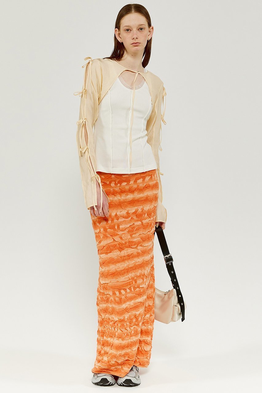 【メゾンスペシャル/MAISON SPECIAL】のBumpy Splashed Pattern Knit Tight Skirt/デコボコカスリニットタイトスカート 人気、トレンドファッション・服の通販 founy(ファニー) 　ファッション　Fashion　レディースファッション　Fashion for Women　スカート　Skirts　ロングスカート　Long Skirts / Maxi & Midi Skirts　ウォッシャブル　Machine Washable　オレンジ　Orange　セットアップ　Set-Up, Coordinated Outfit　タイトスカート　Pencil Skirt, Tight Skirt　バランス　Balance, Style Balance　ロング　Long, Long-Length　おすすめ　Recommended / Our Picks　夏　Summer　other-7|ID: prp329100003917329 ipo3291000000035694064