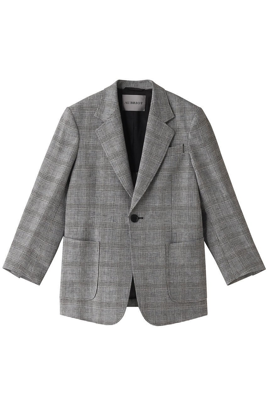 【オブリオ/AUBRIOT】のリッチェリグレンチェックリネン テーラードジャケット 人気、トレンドファッション・服の通販 founy(ファニー) 　ファッション　Fashion　レディースファッション　Fashion for Women　アウター　Coat / Outerwear Collection　レディースジャケット・軽アウター　Jackets　テーラードジャケット / 通勤・きれいめスタイル　Tailored Jackets & Blazers　クラシック　Classic, Timeless Style　ジャケット　Jacket, Outerwear　スタイリッシュ　Stylish, Fashionable　チェック　Check, Plaid, Tartan　リネン　Linen, Linen Fabric　夏　Summer　春　Spring　S/S・春夏　SS, Spring/Summer, Warm Season　 other-1|ID: prp329100003918628 ipo3291000000032957575