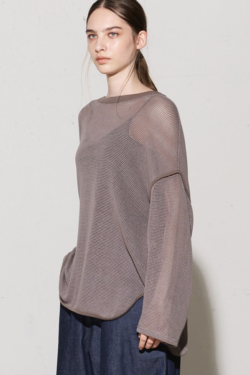 【ミディウミソリッド/MIDIUMISOLID】のround mesh PO プルオーバー 人気、トレンドファッション・服の通販 founy(ファニー) 　ファッション　Fashion　レディースファッション　WOMEN　トップス・カットソー　Tops/Tshirt　ニット　Knit Tops　プルオーバー　Pullover　パイピング　Piping　メッシュ　Mesh　other-7|ID: prp329100003918674 ipo3291000000031463480