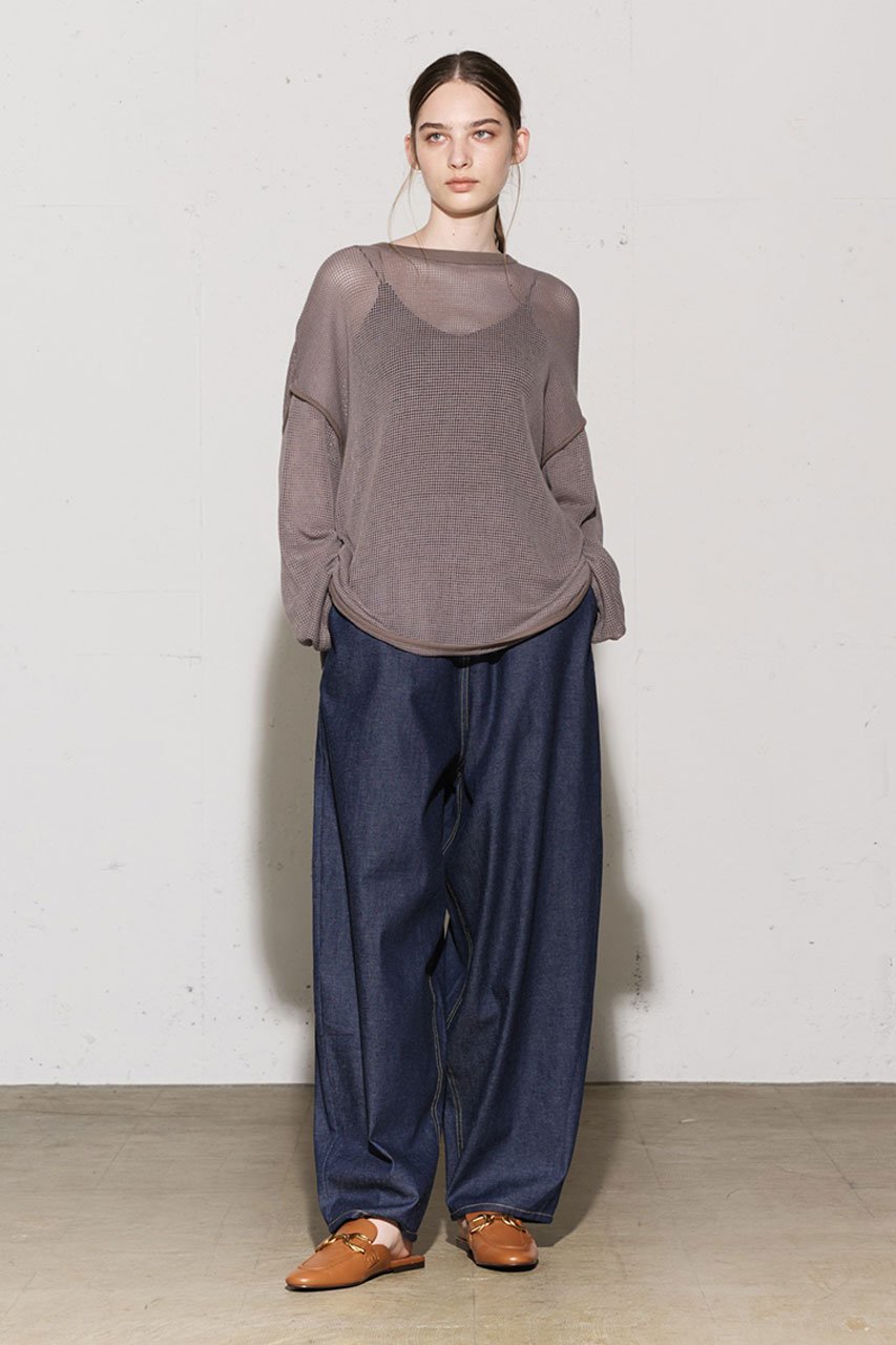 【ミディウミソリッド/MIDIUMISOLID】のround mesh PO プルオーバー 人気、トレンドファッション・服の通販 founy(ファニー) 　ファッション　Fashion　レディースファッション　WOMEN　トップス・カットソー　Tops/Tshirt　ニット　Knit Tops　プルオーバー　Pullover　パイピング　Piping　メッシュ　Mesh　other-8|ID: prp329100003918674 ipo3291000000031463482
