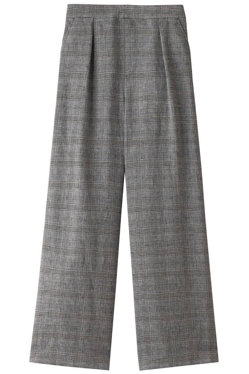 【オブリオ/AUBRIOT】のリッチェリグレンチェックリネン ワイド イージーパンツ インテリア・キッズ・メンズ・レディースファッション・服の通販 founy(ファニー) 　ファッション　Fashion　レディースファッション　Fashion for Women　パンツ　Pants & Trousers　チェック　Check, Plaid, Tartan　リネン　Linen, Linen Fabric　ワイド　Wide, Wide Fit　ブラック|ID: prp329100003918675 ipo3291000000035581426