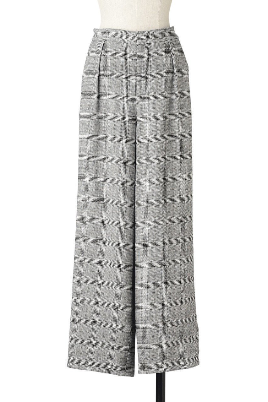 【オブリオ/AUBRIOT】のリッチェリグレンチェックリネン ワイド イージーパンツ インテリア・キッズ・メンズ・レディースファッション・服の通販 founy(ファニー) 　ファッション　Fashion　レディースファッション　Fashion for Women　パンツ　Pants & Trousers　チェック　Check, Plaid, Tartan　リネン　Linen, Linen Fabric　ワイド　Wide, Wide Fit　ライトベージュ|ID: prp329100003918675 ipo3291000000035581428