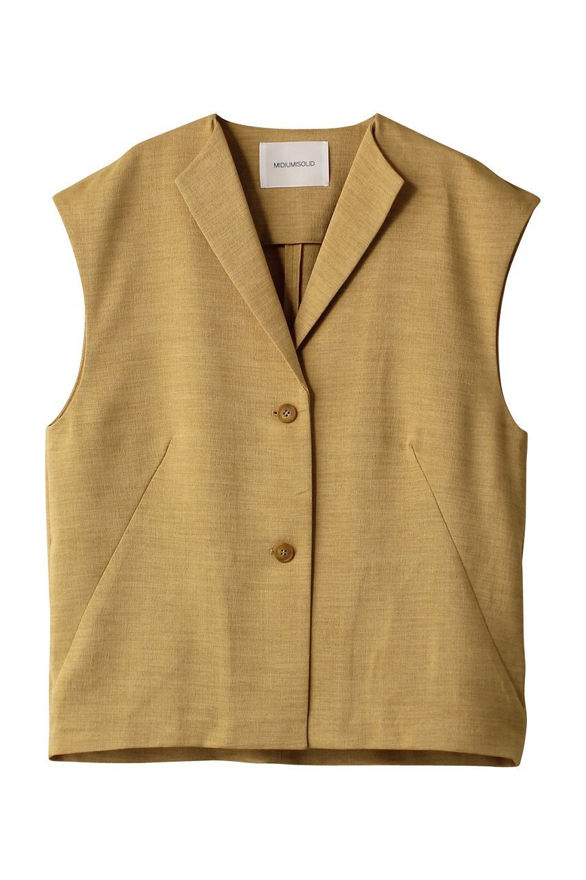 【ミディウミソリッド/MIDIUMISOLID】のlinen like gilet ジレ インテリア・キッズ・メンズ・レディースファッション・服の通販 founy(ファニー) 　ファッション　Fashion　レディースファッション　WOMEN　アウター　Coat Outerwear　ジャケット　Jackets　シンプル　Simple　ジャケット　Jacket　ベスト　Vest　リネン　Linen　夏　Summer　春　Spring　S/S・春夏　Ss・Spring/Summer　yellow|ID: prp329100003919972 ipo3291000000029988469