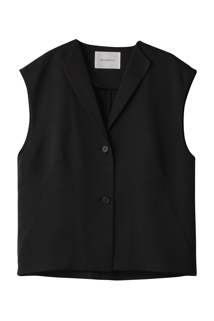 【ミディウミソリッド/MIDIUMISOLID】のlinen like gilet ジレ インテリア・キッズ・メンズ・レディースファッション・服の通販 founy(ファニー) 　ファッション　Fashion　レディースファッション　WOMEN　アウター　Coat Outerwear　ジャケット　Jackets　シンプル　Simple　ジャケット　Jacket　ベスト　Vest　リネン　Linen　夏　Summer　春　Spring　S/S・春夏　Ss・Spring/Summer　black|ID: prp329100003919972 ipo3291000000029988470