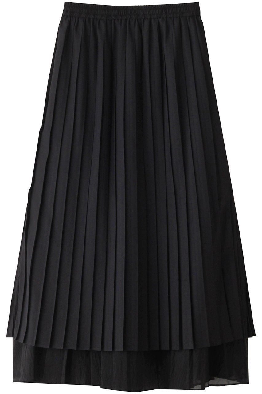【ミディウミソリッド/MIDIUMISOLID】のtulle layered pleats SK スカート インテリア・キッズ・メンズ・レディースファッション・服の通販 founy(ファニー) 　ファッション　Fashion　レディースファッション　WOMEN　スカート　Skirt　ロングスカート　Long Skirt　おすすめ　Recommend　チュール　Tulle　プリーツ　Pleats　マニッシュ　Mannish　ロング　Long　black|ID: prp329100003919976 ipo3291000000025871731