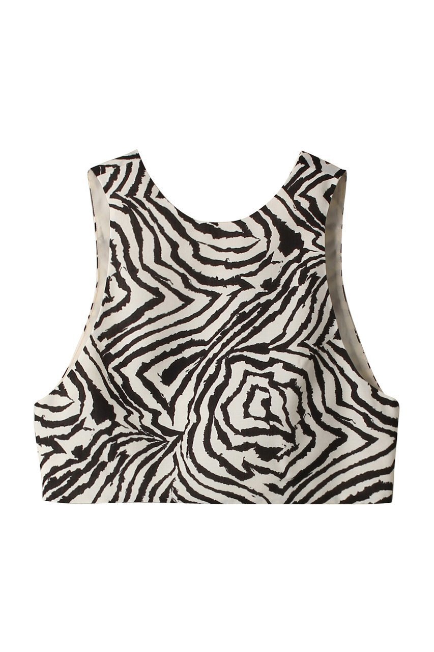 【ミディウミソリッド/MIDIUMISOLID】のzebra print bustier ビスチェ インテリア・キッズ・メンズ・レディースファッション・服の通販 founy(ファニー) 　ファッション　Fashion　レディースファッション　WOMEN　トップス・カットソー　Tops/Tshirt　キャミソール / ノースリーブ　No Sleeves　シャツ/ブラウス　Shirts/Blouses　ビスチェ　Bustier　クロップド　Cropped　シンプル　Simple　トレンド　Trend　ノースリーブ　No Sleeve　ビスチェ　Bustier　プリント　Print　リネン　Linen　black|ID: prp329100003919978 ipo3291000000029988473