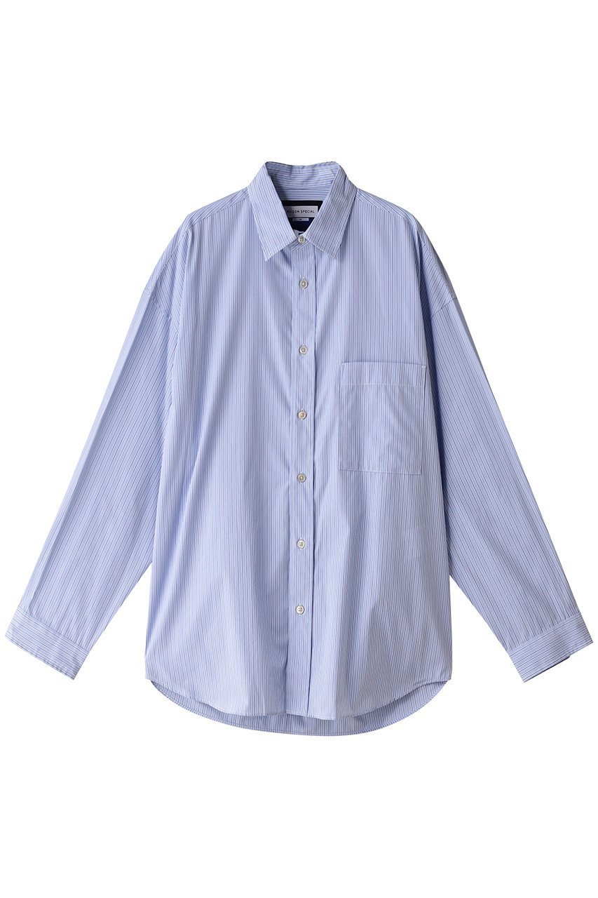 【メゾンスペシャル/MAISON SPECIAL】の【UNISEX】トーマスメイソンプライムオーバーL/Sレギュラーシャツ インテリア・キッズ・メンズ・レディースファッション・服の通販 founy(ファニー) 　ファッション　Fashion　レディースファッション　Fashion for Women　トップス・カットソー　Cut & Sew Tops　シャツ・ブラウス・オフィスカジュアル　Elegant Blouses & Button-Ups　ユニセックス　Unisex, Genderless　シンプル　Simple, Minimal　スリーブ　Sleeve, Long Sleeve / Short Sleeve　バランス　Balance, Style Balance　レギュラー　Regular, Standard Fit　ロング　Long, Long-Length　エレガント 上品　Elegant　定番　Standard, Basic Item　羽織　Haori, Light Jacket　S.BLU(スカイブルー)|ID: prp329100003919984 ipo3291000000032904623