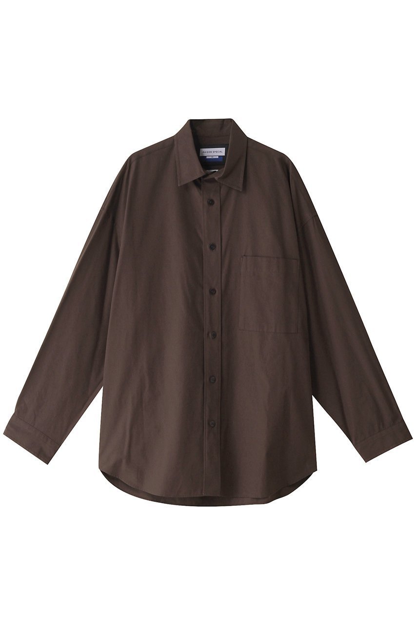 【メゾンスペシャル/MAISON SPECIAL】の【UNISEX】トーマスメイソンプライムオーバーL/Sレギュラーシャツ インテリア・キッズ・メンズ・レディースファッション・服の通販 founy(ファニー) 　ファッション　Fashion　レディースファッション　Fashion for Women　トップス・カットソー　Cut & Sew Tops　シャツ・ブラウス・オフィスカジュアル　Elegant Blouses & Button-Ups　ユニセックス　Unisex, Genderless　シンプル　Simple, Minimal　スリーブ　Sleeve, Long Sleeve / Short Sleeve　バランス　Balance, Style Balance　レギュラー　Regular, Standard Fit　ロング　Long, Long-Length　エレガント 上品　Elegant　定番　Standard, Basic Item　羽織　Haori, Light Jacket　BRN(ブラウン)|ID: prp329100003919984 ipo3291000000032904643