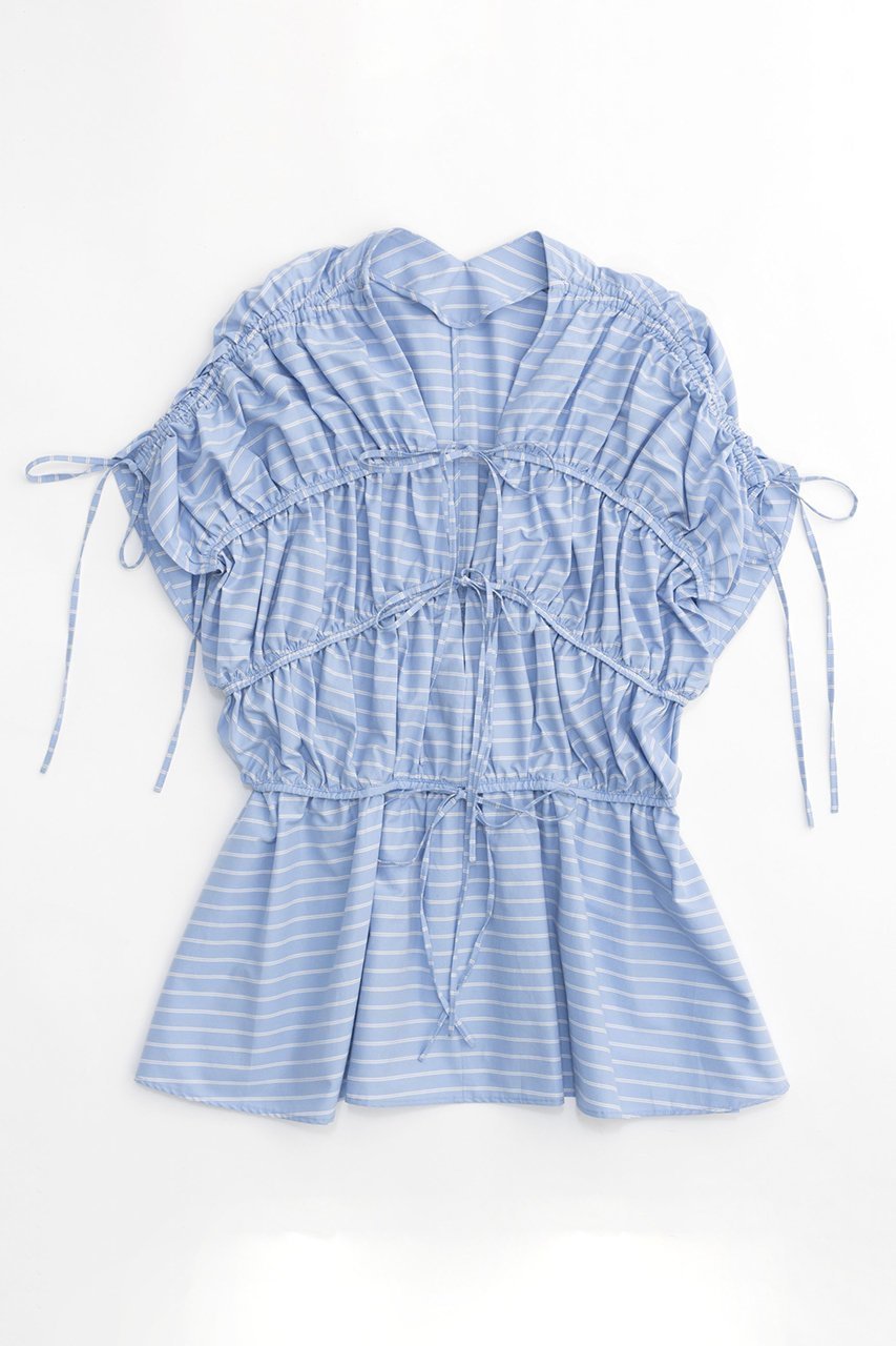 【メゾンスペシャル/MAISON SPECIAL】のMulti Fabric Shirring Ribbon Blouse/マルチファブリックシャーリングリボンブラウス 人気、トレンドファッション・服の通販 founy(ファニー) 　ファッション　Fashion　レディースファッション　WOMEN　トップス・カットソー　Tops/Tshirt　シャツ/ブラウス　Shirts/Blouses　おすすめ　Recommend　シャーリング　Shirring　ショート　Short　スポーティ　Sporty　スリーブ　Sleeve　トレンド　Trend　フォーマル　Formal　エレガント 上品　Elegant　 other-1|ID: prp329100003921162 ipo3291000000025881586