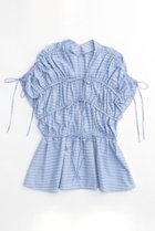 【メゾンスペシャル/MAISON SPECIAL】のMulti Fabric Shirring Ribbon Blouse/マルチファブリックシャーリングリボンブラウス 人気、トレンドファッション・服の通販 founy(ファニー) ファッション Fashion レディースファッション WOMEN トップス・カットソー Tops/Tshirt シャツ/ブラウス Shirts/Blouses おすすめ Recommend シャーリング Shirring ショート Short スポーティ Sporty スリーブ Sleeve トレンド Trend フォーマル Formal エレガント 上品 Elegant 再入荷 Restock/Back In Stock/Re Arrival thumbnail BLU(ブルー)|ID: prp329100003921162 ipo3291000000025881587