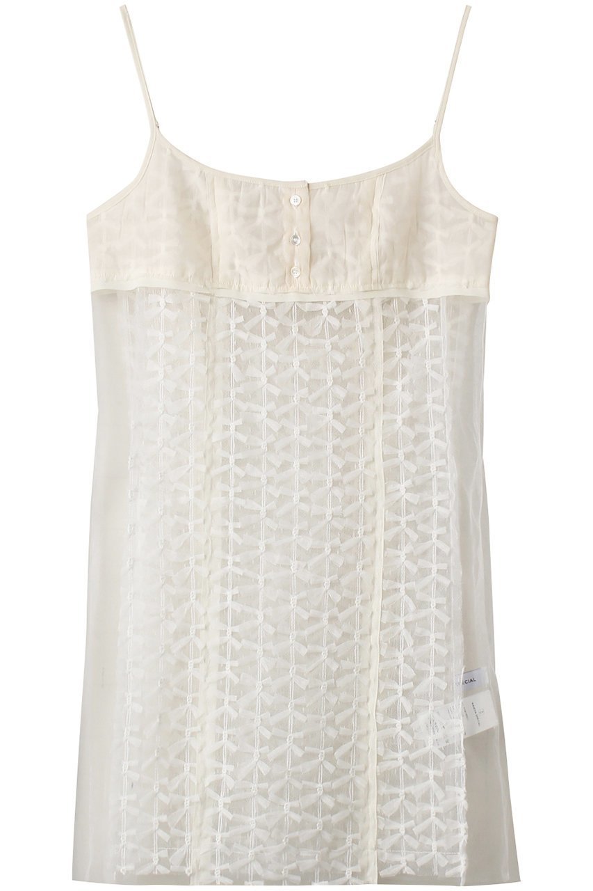 【メゾンスペシャル/MAISON SPECIAL】のTulle Ribbon Camisole Dress/チュールリボンキャミワンピース インテリア・キッズ・メンズ・レディースファッション・服の通販 founy(ファニー) 　ファッション　Fashion　レディースファッション　Fashion for Women　ワンピース　Dresses　フォーマル・パーティードレス・結婚式用ドレス　Elegant & Casual Dresses　キャミソールワンピース　Camisole Dresses　チュニック　Tunic Tops & Dresses　おすすめ　Recommended / Our Picks　チュニック　Tunic, Long Top　チュール　Tulip, Tulip Motif　トレンド　Trend, Trending Now　ドッキング　Docking, Mixed Material　ロング　Long, Long-Length　無地　Plain, Solid Color　WHT(ホワイト)|ID: prp329100003921169 ipo3291000000032915688