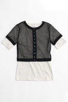 【メゾンスペシャル/MAISON SPECIAL】のTulle Cardigan Layered T-shirt/チュールカーディガンレイヤードTシャツ BLK(ブラック)|ID:prp329100003921175