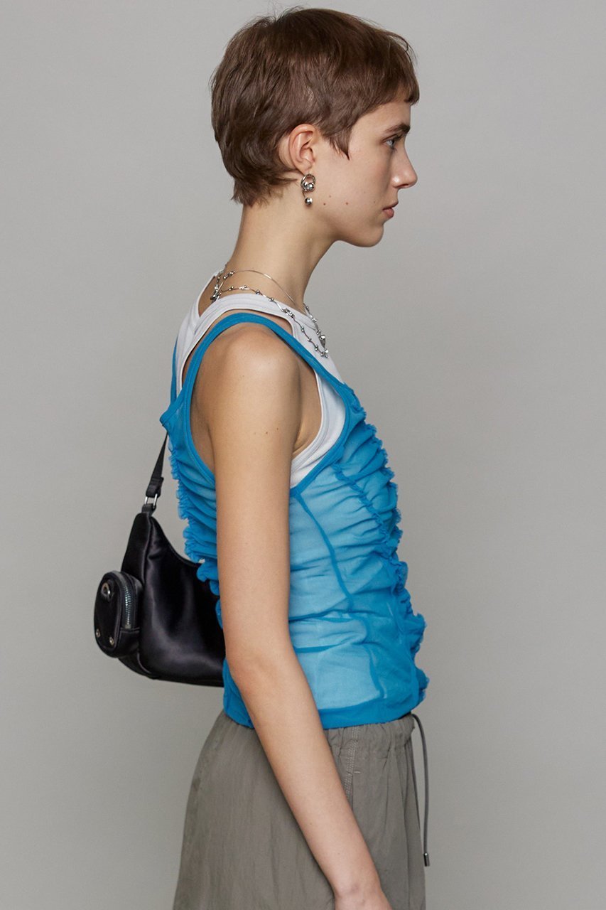 【メゾンスペシャル/MAISON SPECIAL】のSheer Drape layered Tank Top/シアードレープレイヤータンク 人気、トレンドファッション・服の通販 founy(ファニー) 　ファッション　Fashion　レディースファッション　Fashion for Women　トップス・カットソー　Cut & Sew Tops　キャミソール&ノースリーブ　Camisoles & Sleeveless Tops　シャツ・ブラウス・オフィスカジュアル　Elegant Blouses & Button-Ups　ロングTシャツ・Tシャツ　Longline T-Shirts & Tees　カットソー・ベーシックTシャツ　Cut-and-Sewn Tops / Stretch Tees & Basics　キャミソール　Camisole, Spaghetti Strap Top　シアー　Sheer, See-Through　シャーリング　Shirring, Ruched　タンク　Tank Top, Sleeveless Top　other-4|ID: prp329100003921184 ipo3291000000035791982