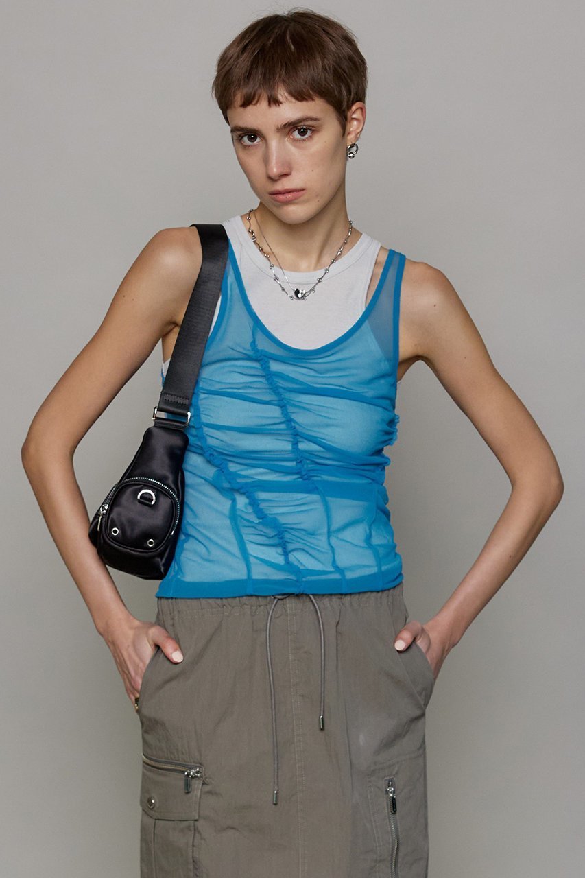 【メゾンスペシャル/MAISON SPECIAL】のSheer Drape layered Tank Top/シアードレープレイヤータンク 人気、トレンドファッション・服の通販 founy(ファニー) 　ファッション　Fashion　レディースファッション　Fashion for Women　トップス・カットソー　Cut & Sew Tops　キャミソール&ノースリーブ　Camisoles & Sleeveless Tops　シャツ・ブラウス・オフィスカジュアル　Elegant Blouses & Button-Ups　ロングTシャツ・Tシャツ　Longline T-Shirts & Tees　カットソー・ベーシックTシャツ　Cut-and-Sewn Tops / Stretch Tees & Basics　キャミソール　Camisole, Spaghetti Strap Top　シアー　Sheer, See-Through　シャーリング　Shirring, Ruched　タンク　Tank Top, Sleeveless Top　other-5|ID: prp329100003921184 ipo3291000000035791984