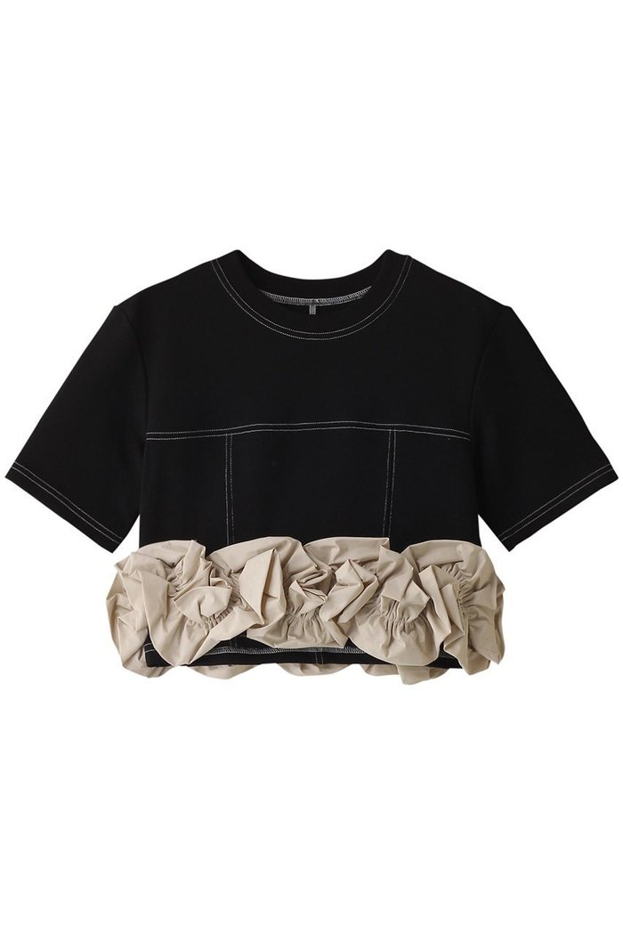 【メゾンスペシャル/MAISON SPECIAL】のFlower Motif T-shirt/フラワーモチーフTシャツ インテリア・キッズ・メンズ・レディースファッション・服の通販 founy(ファニー) https://founy.com/ ファッション Fashion レディースファッション Fashion for Women トップス・カットソー Cut & Sew Tops シャツ・ブラウス・オフィスカジュアル Elegant Blouses & Button-Ups ロングTシャツ・Tシャツ Longline T-Shirts & Tees カットソー・ベーシックTシャツ Cut-and-Sewn Tops / Stretch Tees & Basics 花柄・フラワープリント・モチーフ Floral Prints & Motifs / Flower Pattern Tops カットソー Cut and Sewn Top コンパクト Compact, Small Size ショート Short, Short Length スリーブ Sleeve, Long Sleeve / Short Sleeve タフタ Taffeta, Structured Fabric チュール Tulip, Tulip Motif フラワー Flower, Floral モチーフ Motif, Design Theme エレガント 上品 Elegant 夏 Summer |ID: prp329100003921186 ipo3291000000035934992