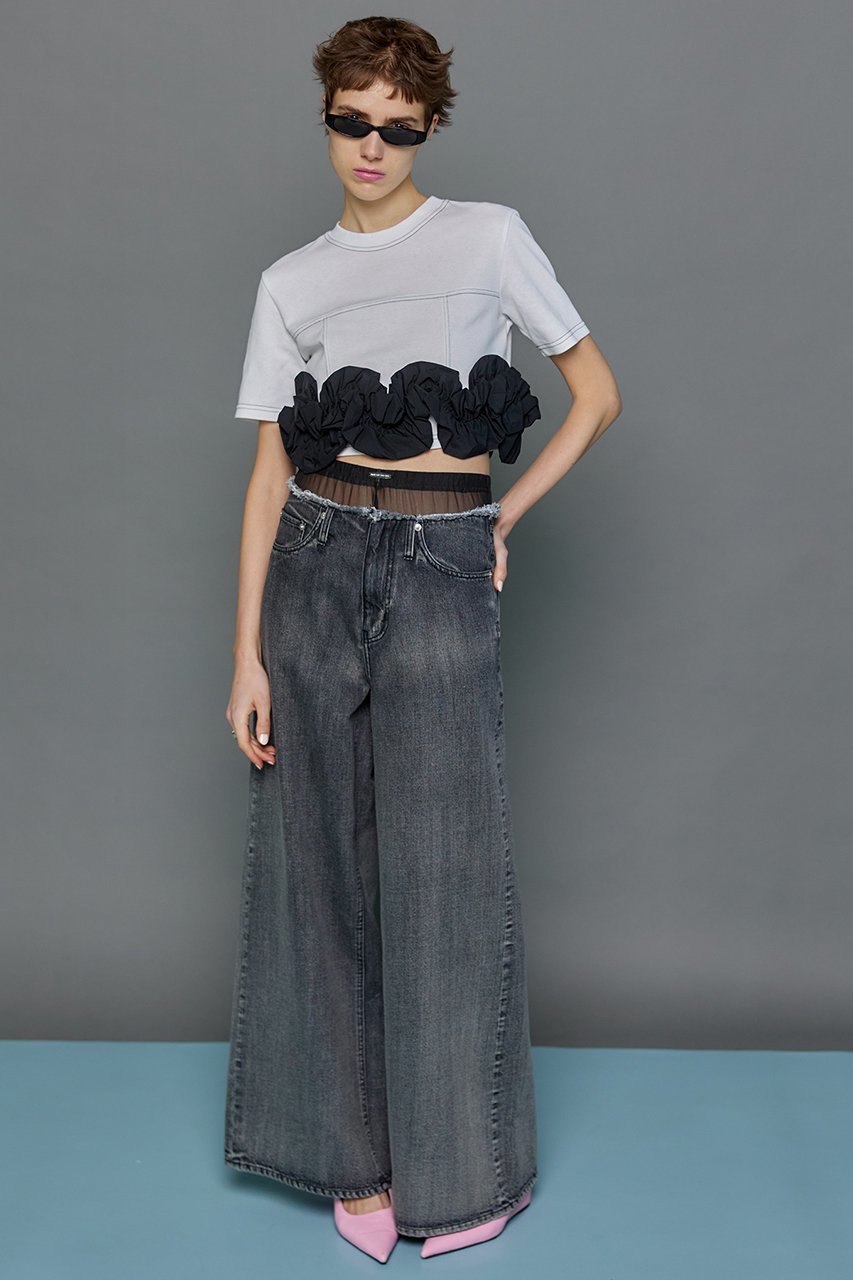 【メゾンスペシャル/MAISON SPECIAL】のFlower Motif T-shirt/フラワーモチーフTシャツ 人気、トレンドファッション・服の通販 founy(ファニー) 　ファッション　Fashion　レディースファッション　Fashion for Women　トップス・カットソー　Cut & Sew Tops　シャツ・ブラウス・オフィスカジュアル　Elegant Blouses & Button-Ups　ロングTシャツ・Tシャツ　Longline T-Shirts & Tees　カットソー・ベーシックTシャツ　Cut-and-Sewn Tops / Stretch Tees & Basics　花柄・フラワープリント・モチーフ　Floral Prints & Motifs / Flower Pattern Tops　カットソー　Cut and Sewn Top　コンパクト　Compact, Small Size　ショート　Short, Short Length　スリーブ　Sleeve, Long Sleeve / Short Sleeve　タフタ　Taffeta, Structured Fabric　チュール　Tulip, Tulip Motif　フラワー　Flower, Floral　モチーフ　Motif, Design Theme　エレガント 上品　Elegant　夏　Summer　other-7|ID: prp329100003921186 ipo3291000000036665971